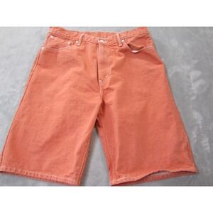 Levis 569 Shorts Mens 36 Orange Denim Relaxed Fit Bermuda Long 5 Pocket Casual